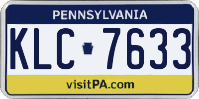 PA license plate KLC7633