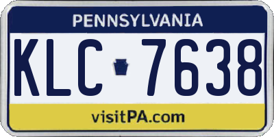 PA license plate KLC7638