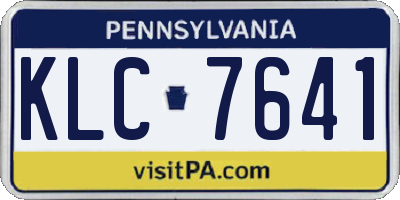 PA license plate KLC7641