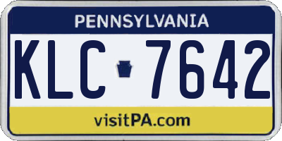 PA license plate KLC7642