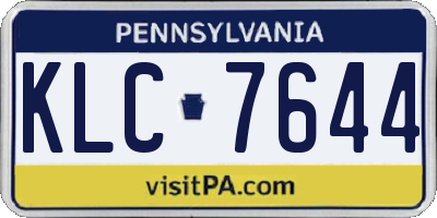 PA license plate KLC7644