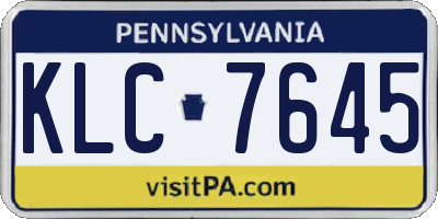 PA license plate KLC7645