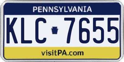 PA license plate KLC7655