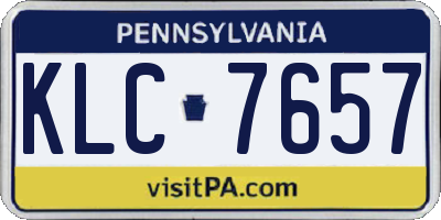 PA license plate KLC7657