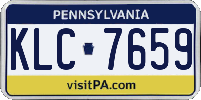 PA license plate KLC7659