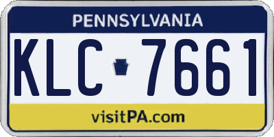 PA license plate KLC7661