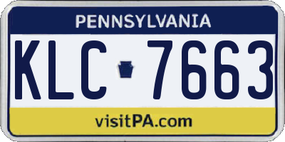 PA license plate KLC7663