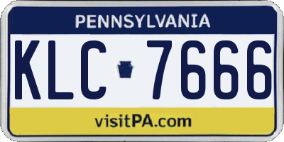 PA license plate KLC7666