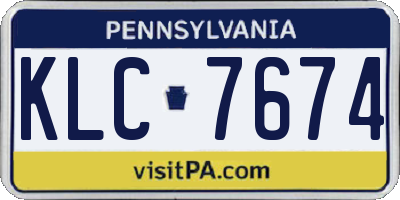 PA license plate KLC7674