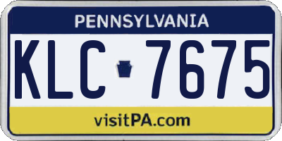 PA license plate KLC7675