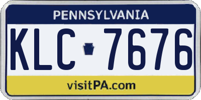 PA license plate KLC7676