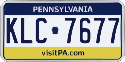 PA license plate KLC7677