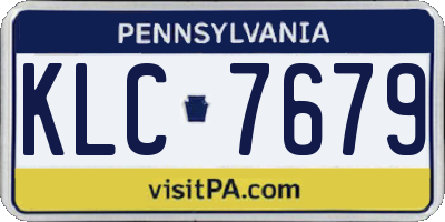 PA license plate KLC7679