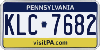 PA license plate KLC7682