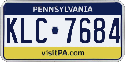 PA license plate KLC7684