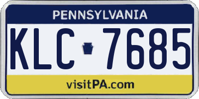 PA license plate KLC7685