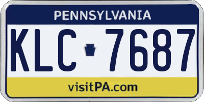 PA license plate KLC7687