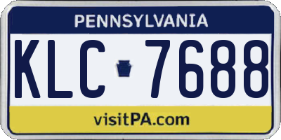 PA license plate KLC7688