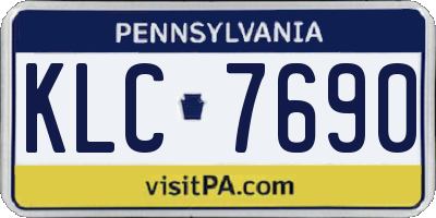PA license plate KLC7690