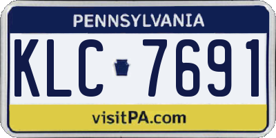 PA license plate KLC7691