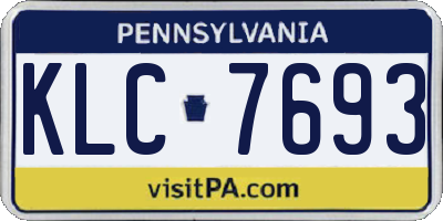 PA license plate KLC7693