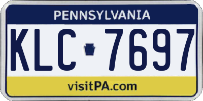 PA license plate KLC7697