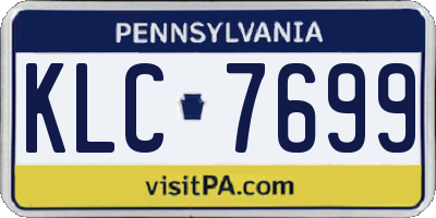 PA license plate KLC7699