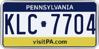 PA license plate KLC7704