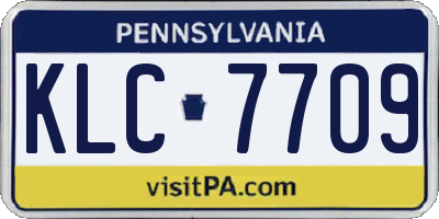 PA license plate KLC7709