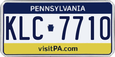 PA license plate KLC7710