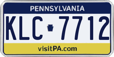 PA license plate KLC7712