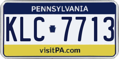 PA license plate KLC7713