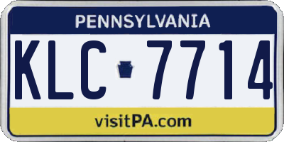 PA license plate KLC7714