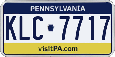PA license plate KLC7717