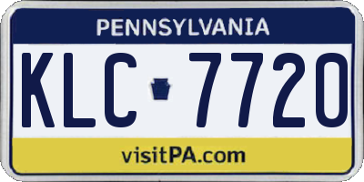 PA license plate KLC7720