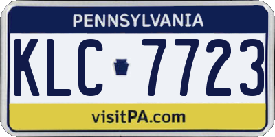 PA license plate KLC7723