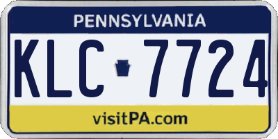 PA license plate KLC7724