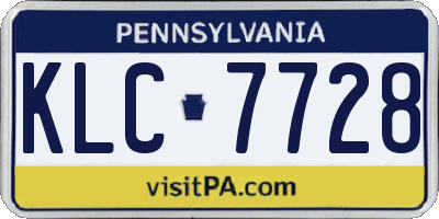 PA license plate KLC7728