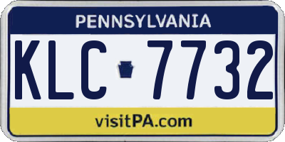 PA license plate KLC7732