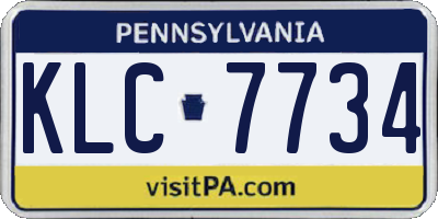 PA license plate KLC7734