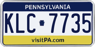 PA license plate KLC7735