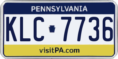 PA license plate KLC7736