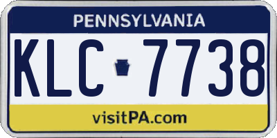 PA license plate KLC7738