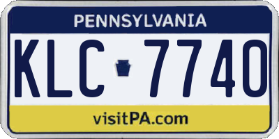 PA license plate KLC7740