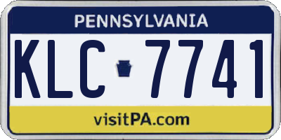 PA license plate KLC7741
