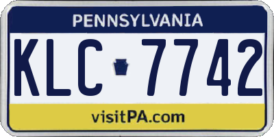 PA license plate KLC7742