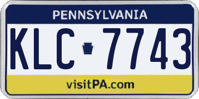 PA license plate KLC7743