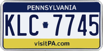 PA license plate KLC7745