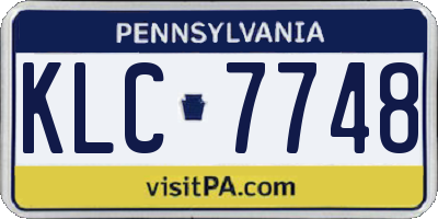 PA license plate KLC7748
