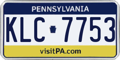 PA license plate KLC7753